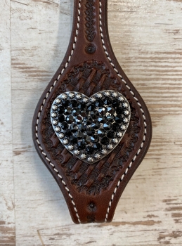 Concho Heart mit Original Swarovski® jet+jet hematite